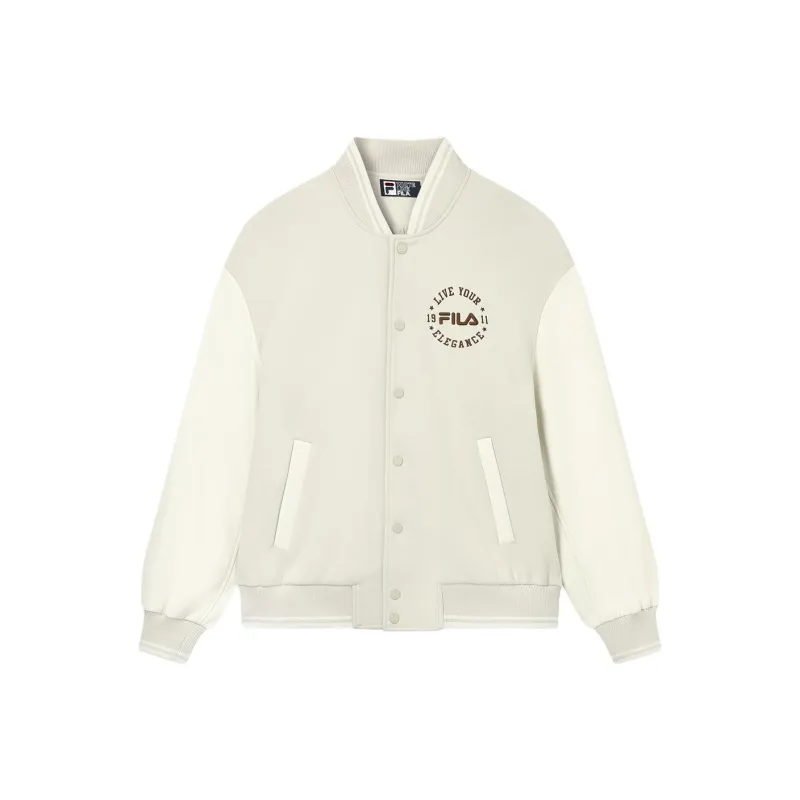 FILA Baseball Jacket Unisex Wheat Straw Beige-0