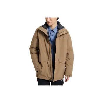 Columbia City Outdoor Collection Hiking Water Resistant Windproof Breathable Warm Windbreaker Jacket Men's Khaki