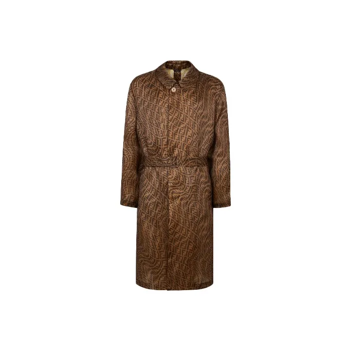 FENDI Trench Coats Men Brown-0