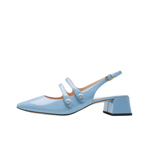 COACH Winley Chunky Heel High Heels 3.5cm Women's Blue