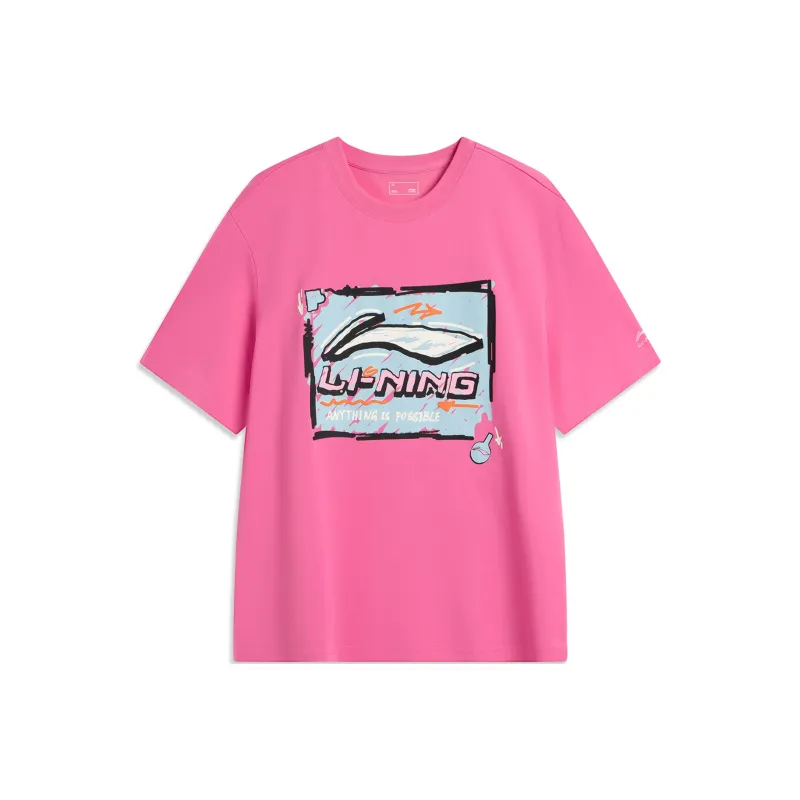 LiNing Sports Fashion Collection T Shirt Men's Energy Powder/Square-0
