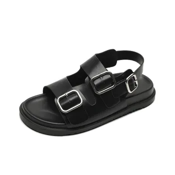City Camel Beach Sandals Women's Black