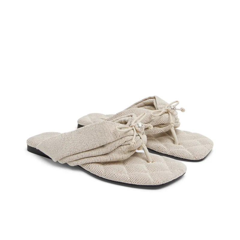 CHARLES&KEITH Composite Sole Flip Flops 1.5cm Women's Beige-1