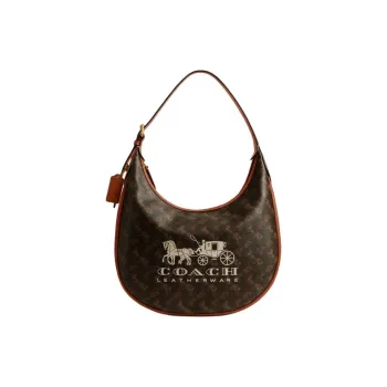 COACH Ace Artificial Leather With Cow Leather Crescent Bag, Crossbody Bag, Shoulder Bag Tubas Women's Truffle