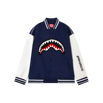 SPRAYGROUND Fall And Winter SG Shark Baseball Jacket Coat Jacket Unisex