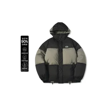 EPTISON Down Jacket Unisex Black Green Stripes