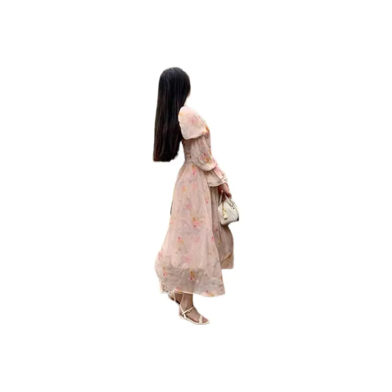 Mu Xiao Xin Long Sleeved Dress Women's Spring Light Peach-1