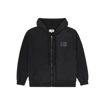 MM6 Maison Margiela Numbers Patch Zipped Drawstring Hoodie