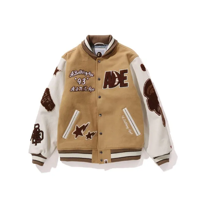 A BATHING APE Multi Motif Varsity Jacket-0