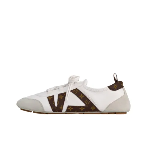 LOUIS VUITTON Sneakerina German Army Trainers Low Top Casual Shoes Women's White Gray Brown