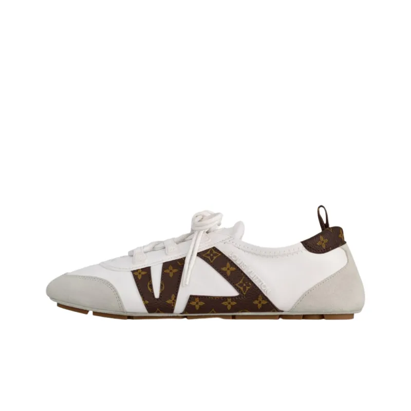 LOUIS VUITTON Sneakerina German Army Trainers Low Top Casual Shoes Women's White Gray Brown-0