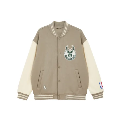 JACK JONES· x NBA Bucks Team Spring Fall Jacket Men's Khaki