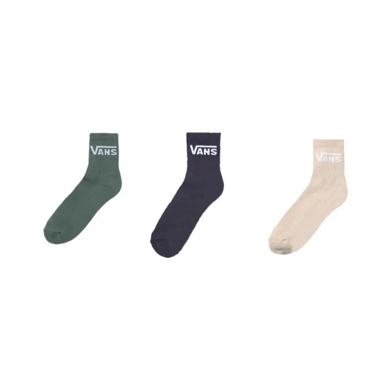 Vans HALF CREW Mid Calf Socks Women's 3 Pack Mixed Color-0