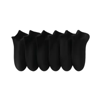 Urban Beauty Ankle Socks Women's 6 Pack Pure Black