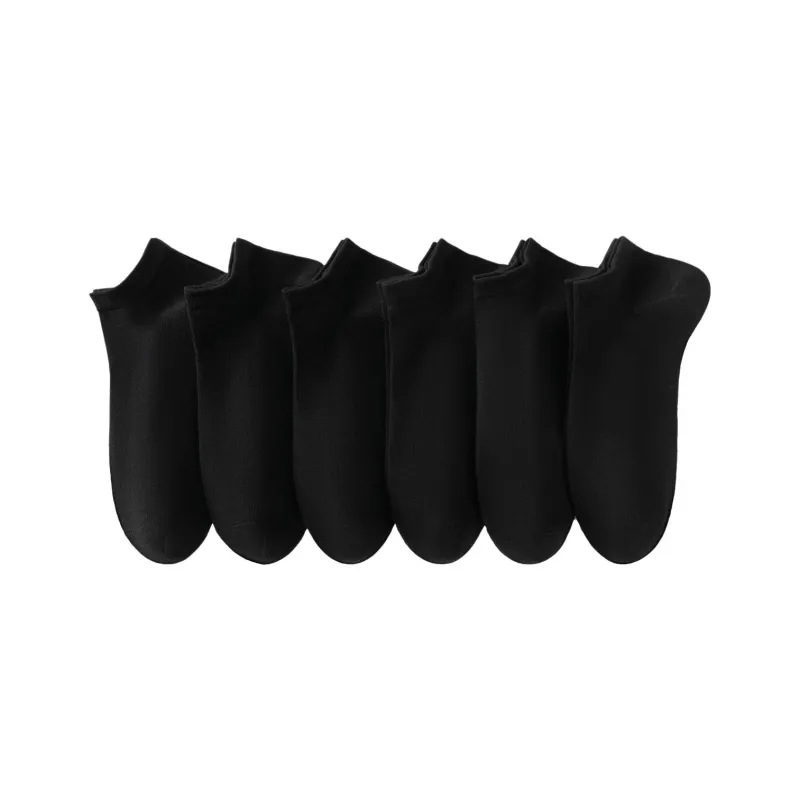 Urban Beauty Ankle Socks Women's 6 Pack Pure Black-0