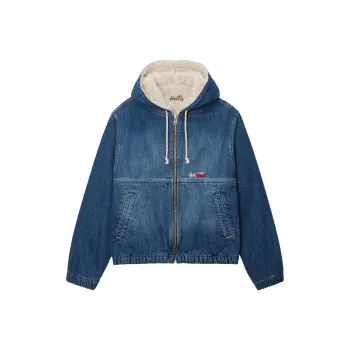Stussy Denim Sherpa Work Jacket Dark Navy