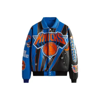 KITH X Jeff Hamilton New York Knicks Leather Varsity Jacket