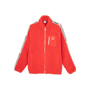 PUMA BZ GRAPHICS SHERPA JACKET Velvet feel Coat Unisex Red