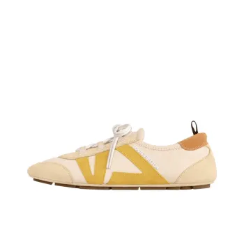 LOUIS VUITTON Sneakerina German Army Trainers Low Top Casual Shoes Women's Beige Yellow