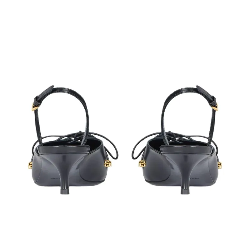 Givenchy Lace up Slingbacks Black Women's-4