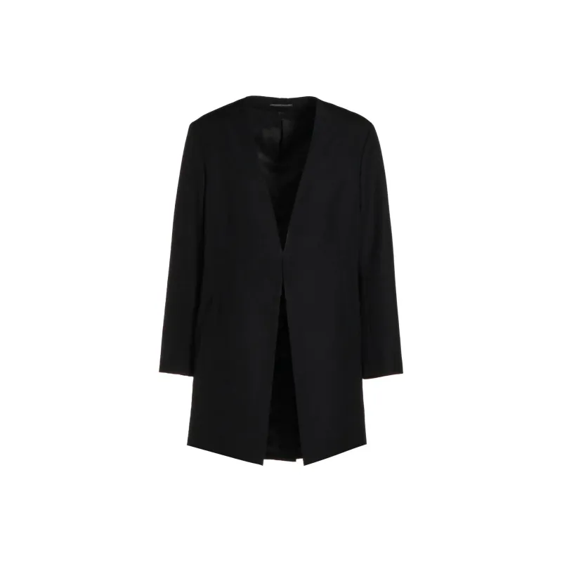 Yohji Yamamoto Army Gabardine No Collar Jacket-0