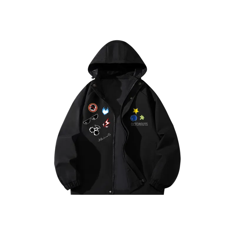 Small Columns Under The Sea Jackets Coats Unisex Black-0