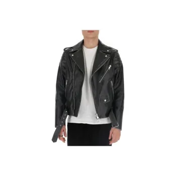 Valentino Leather Jackets Men Black