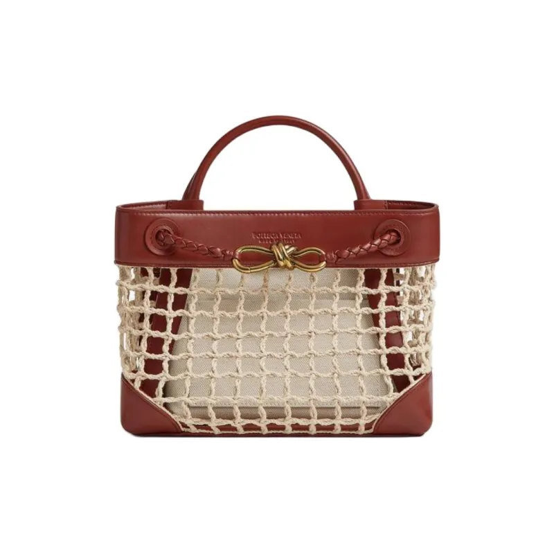 Bottega Veneta Cotton With Calfskin Shoulder Bag, Crossbody Bag, Handbag Trumpets Women's Natural Color With Sabrie-0