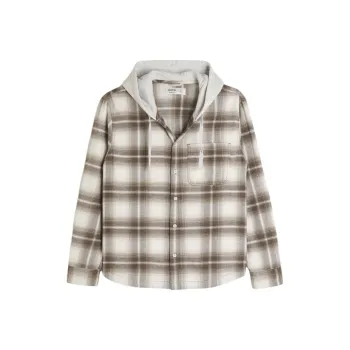 Hollister Jackets Coats Men's Coffee Plaid