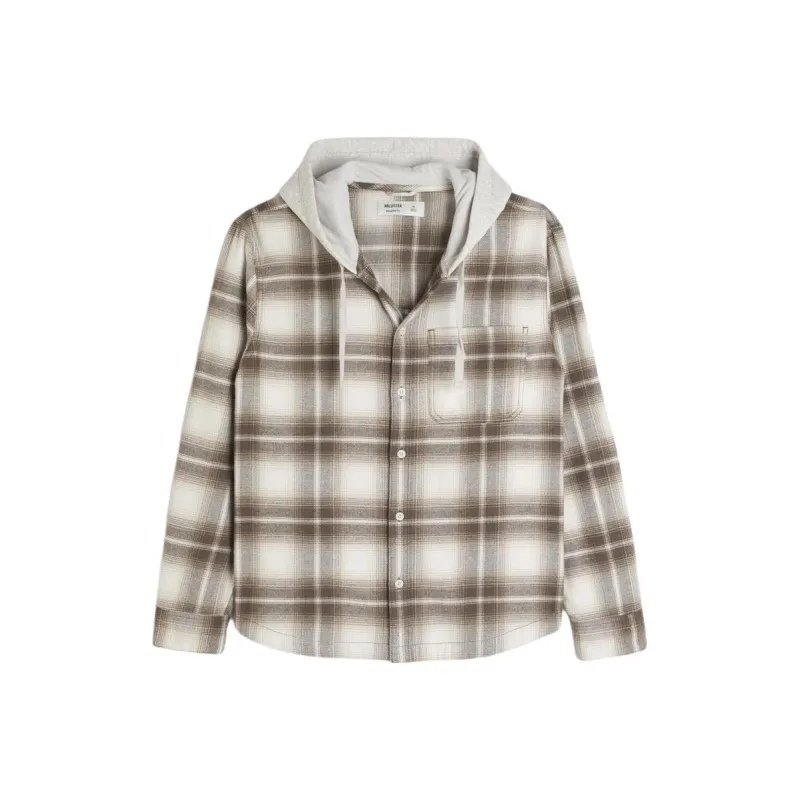 Hollister Jackets Coats Men's Coffee Plaid-0