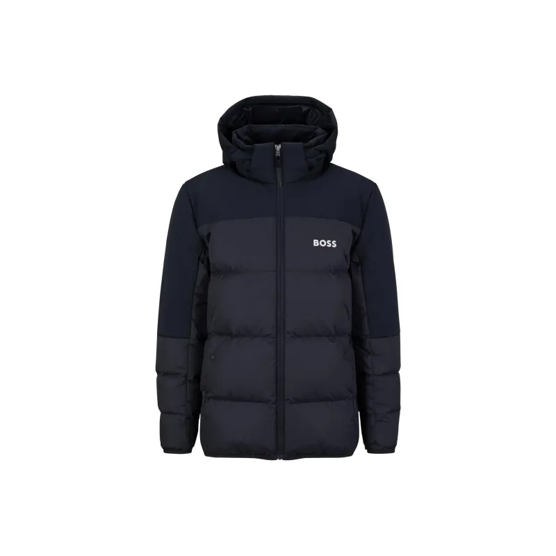 HUGO BOSS Regular Fit Water Repellent Down Jacket With Logo Detail Jackets Coats Men's Dark Blue-0