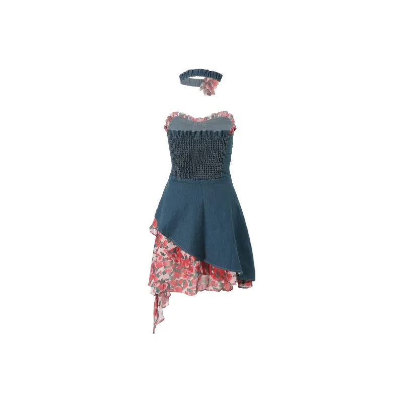 FEIERDAOSHANGDEMAO Sleeveless Dress Women's Blue-1