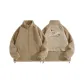 [Soft and Glutinous Sherpa]Khaki (Ink Clouds and Crane Back Logo)