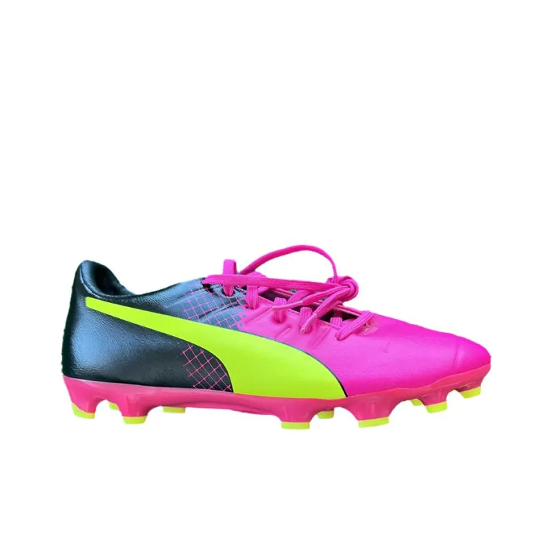 PUMA EvoPower 1 Anti Slip Wear Resistant Soccer Shoes Men's Yellow Pink-1