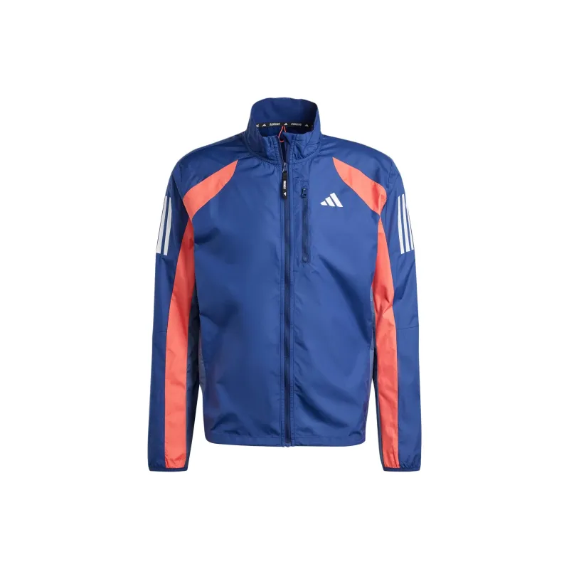 Adidas COLORBLOCK Own The Run Colorblock Jacket Stand Collar Jackets Men's Dark Blue-0