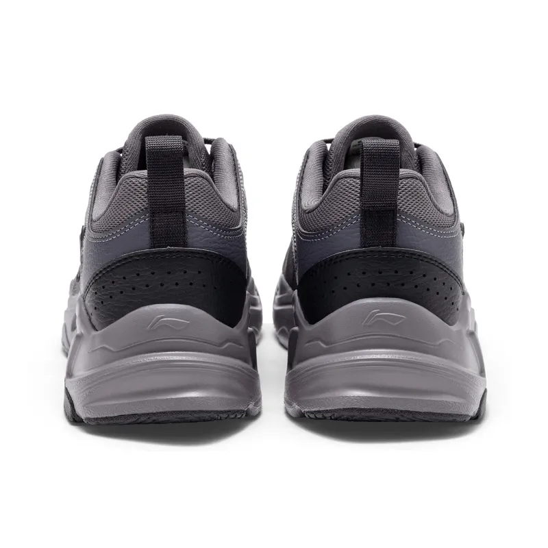 LiNing Pulse Abrasion Resistant Breathable Support Low Top Chunky Sneakers Men's Smoke Ink Gray-4