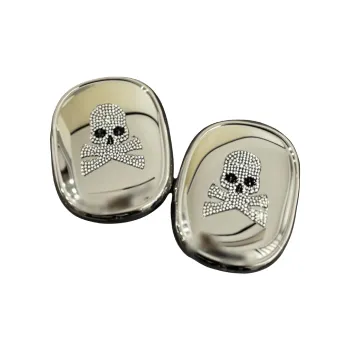 IXN Compatibility Apple AirPods Max TPU Electroplated Sparkling Rhinestone Skull Headphone Cases