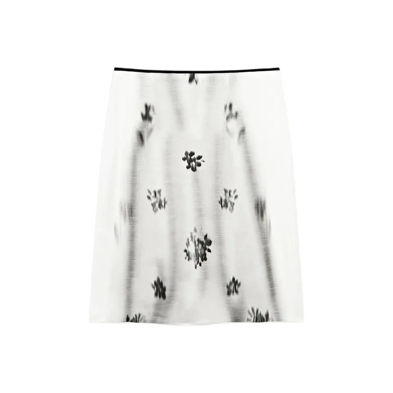Massimo Dutti Casual Long Skirt Women's Light Gray-1