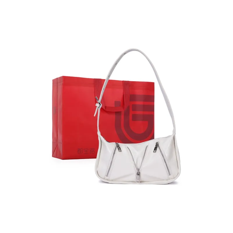 Dubaolu Synthetic Leather Portable Underarm Shoulder Bag Women's White/Silver/Black-0