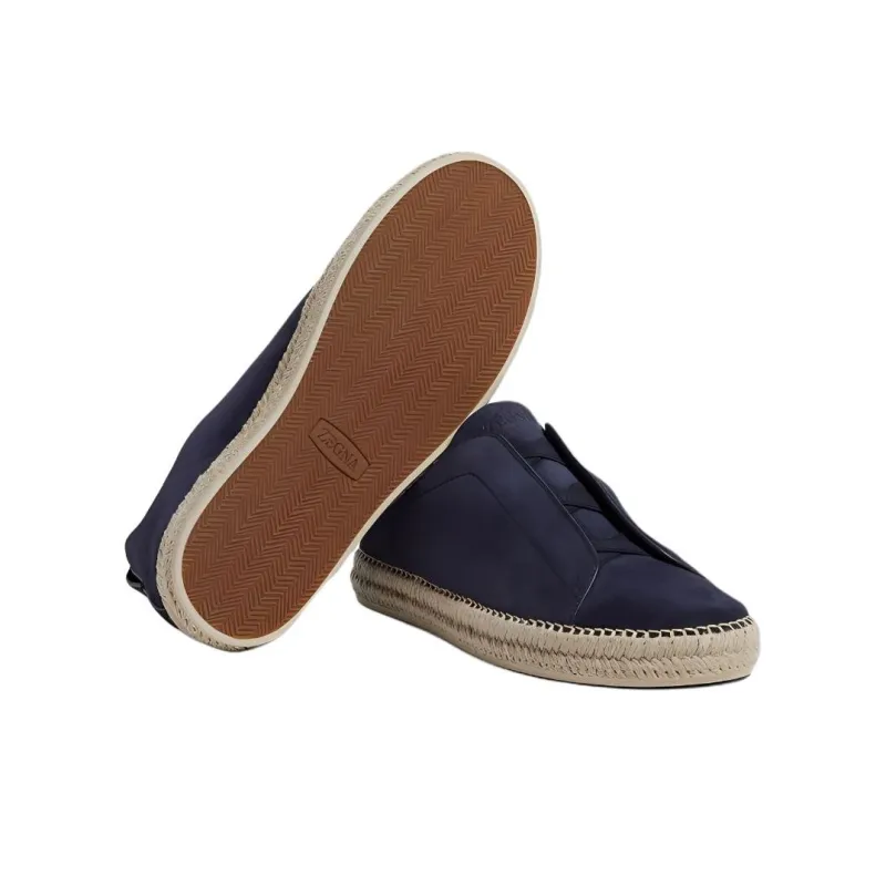 Zegna Triple Stitch Espadrilles Men's Dark Blue-4