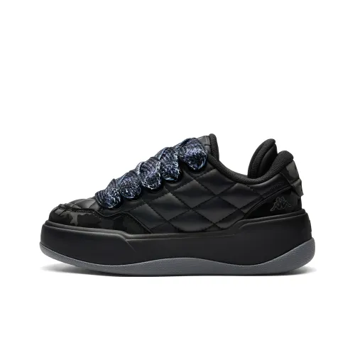 Kappa Slip Resistant Height Increasing Abrasion Resistant Low Top Skateboard Shoes Women's Black Gray