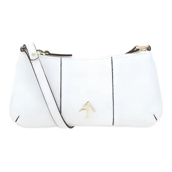 Manu Atelier Cow Leather Arrow Bag One Shoulder Handbag Mini Women's White