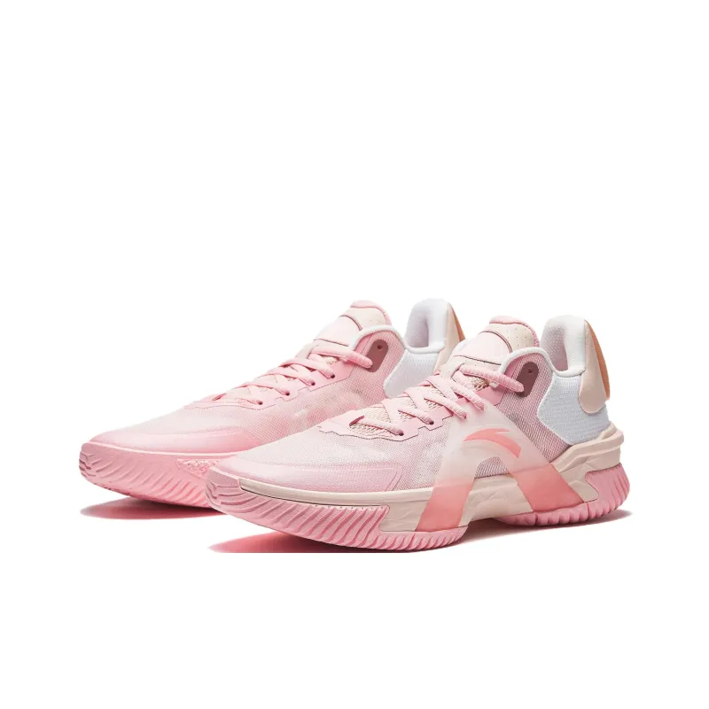 Anta Space 5 Cushioning, Slip Resistant, And Abrasion Resistant Low Top Basketball Shoes Men's Pink-2