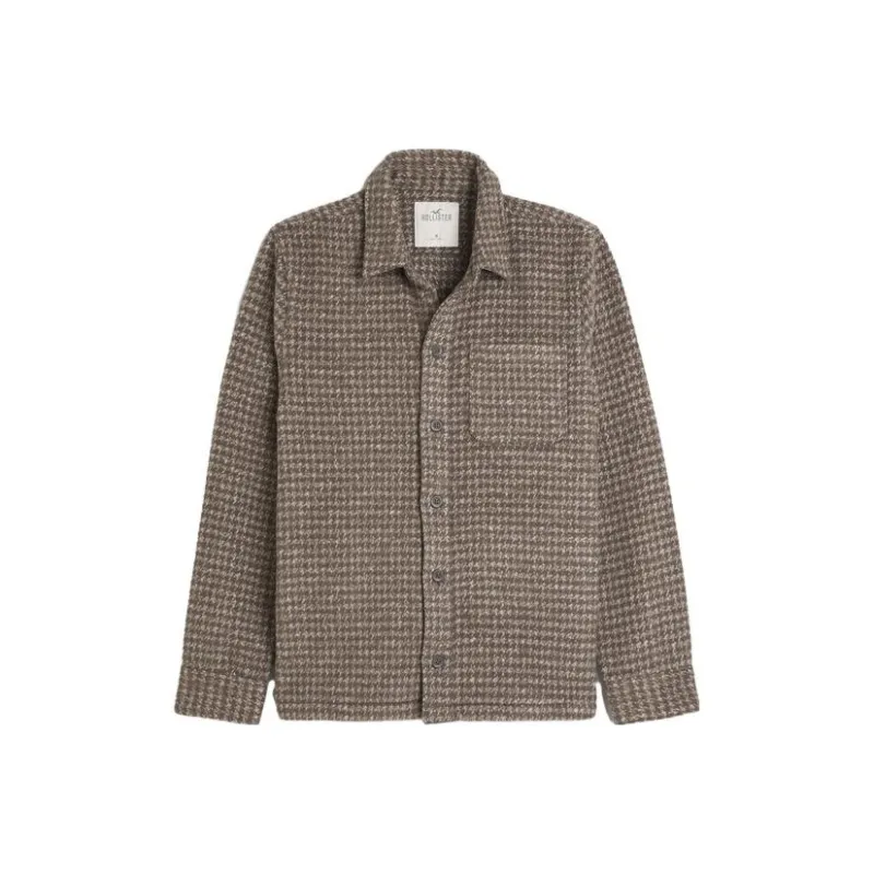 Hollister Jacket Men's Brown Pattern-0