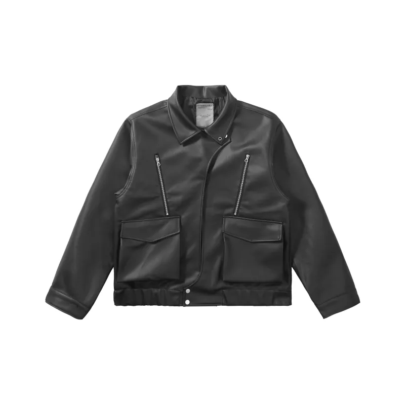HARSH AND CRUEL Leather Jackets Unisex Black-0