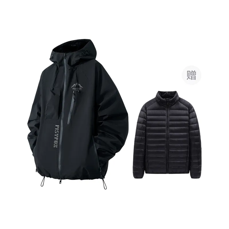 PISYPOX Water Resistant Windproof Wear Resistant Windbreaker Jacket Unisex-14