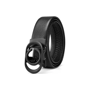 Cheekkiss Cow Leather Belts Men's Gunmetal 3.5cm