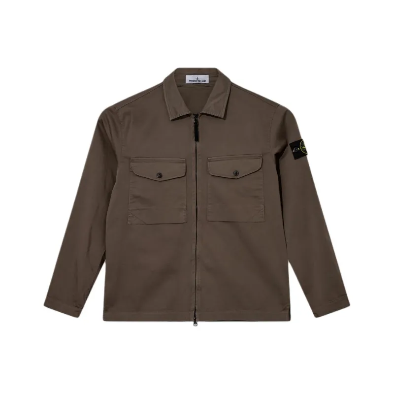 STONE ISLAND Logo Patch Zip Up Jacket-0