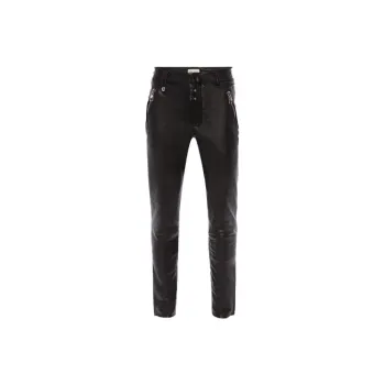 Alexander McQueen Mid Rise Leather Cropped Trousers