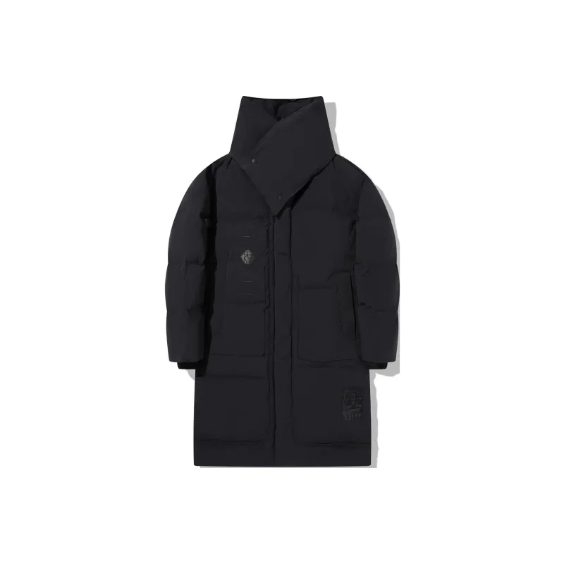 LiNing Jackie Chan Collaboration Kung Fu Collection Down Jacket Men's Charcoal Black-0
